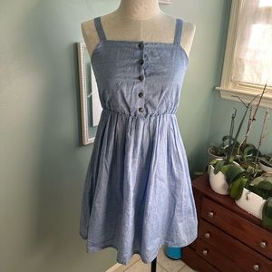 Cat & Jack Chambray Dress with button and bow details